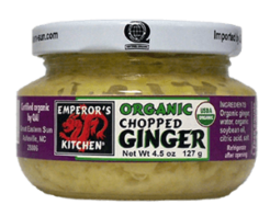 Emperor's Kitchen Organic Chopped Ginger 4.5 oz Glass Jar